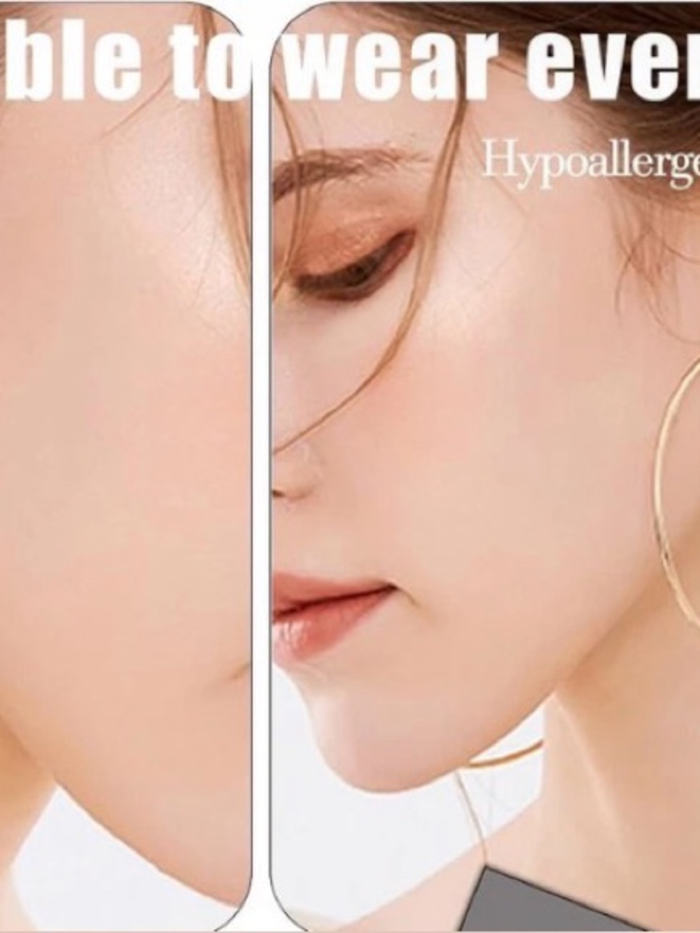 Large 3” Gold Clip-on Hoop Earrings